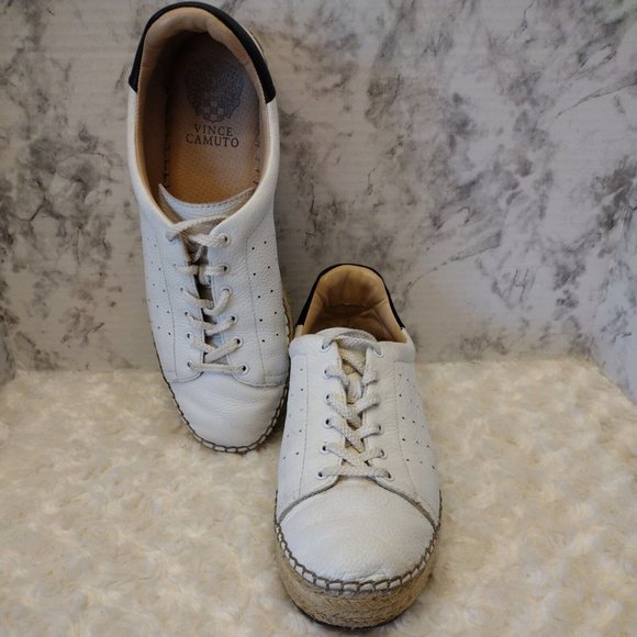 Vince Camuto VC Jinnie Women's Size 9M / 40 EU White Leather Shoe Sneaker &Twine - Picture 4 of 12
